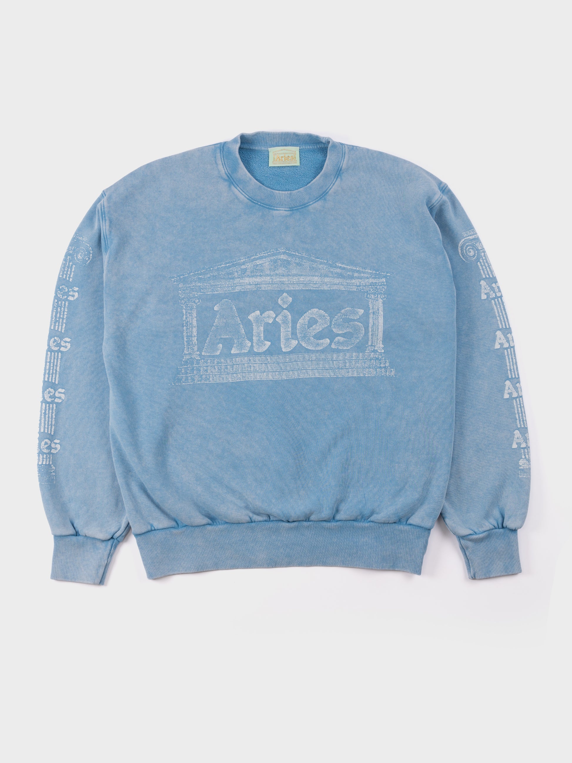 Aries Aged Ancient Column Sweat - Pale Blue