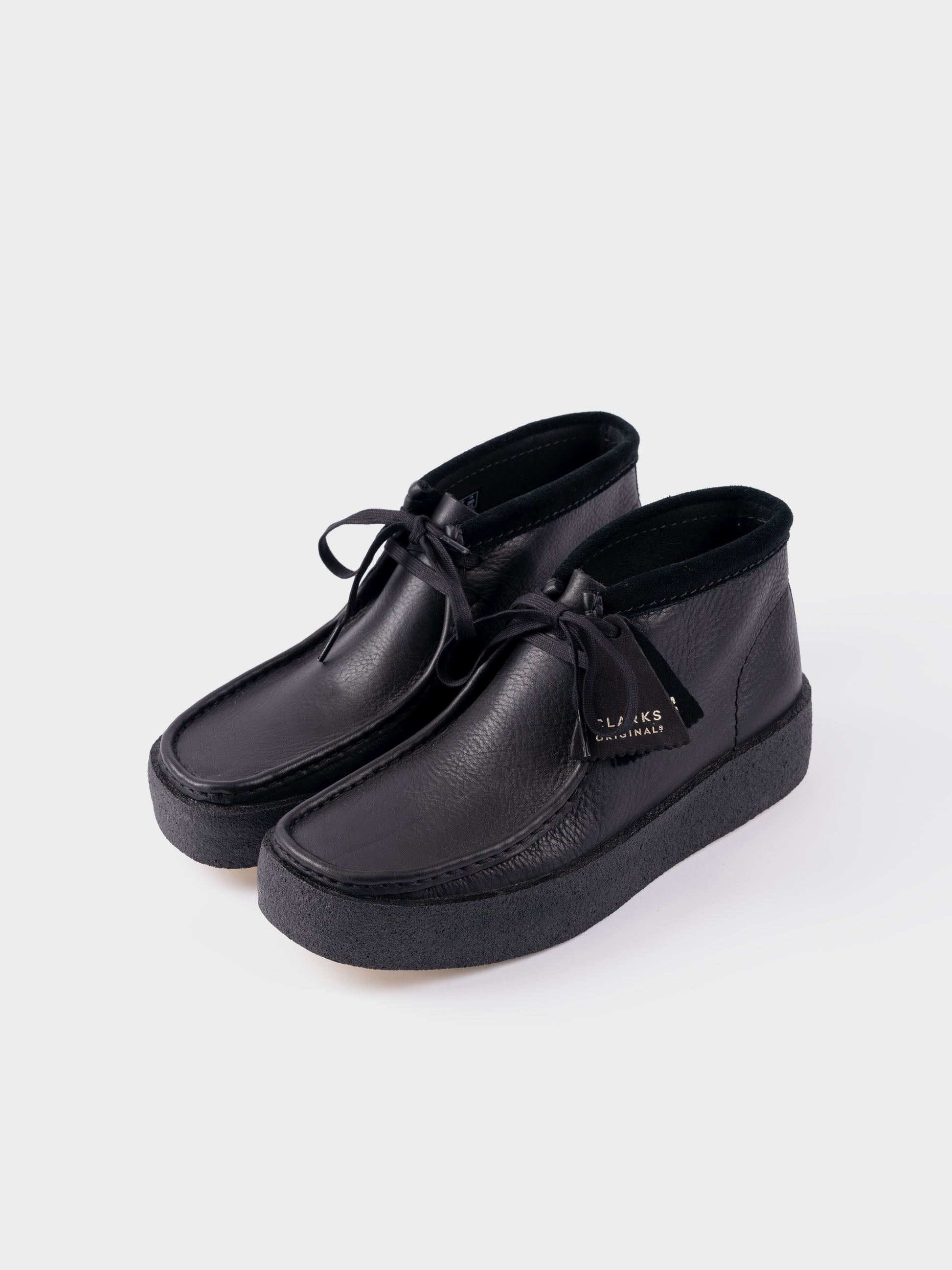 Clarks Originals Wallabee Cup Boots - Black Leather
