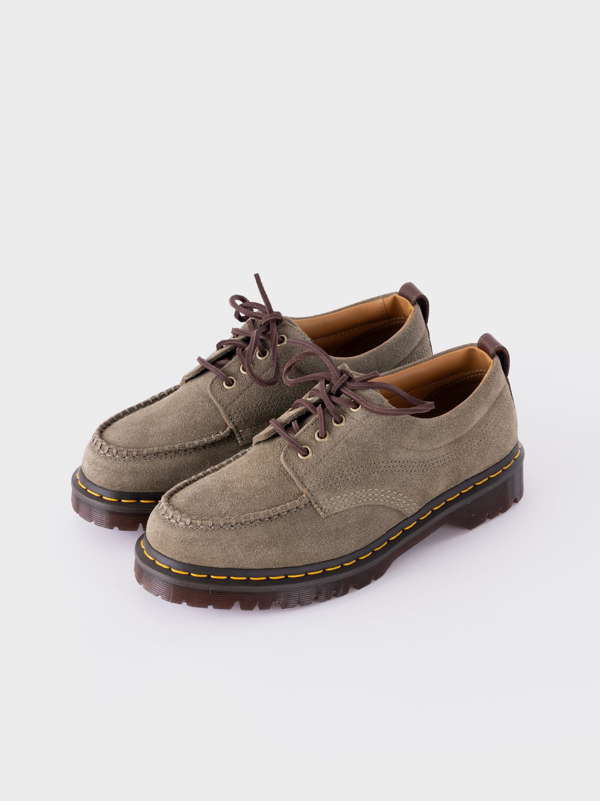 Dr Martens Lowell Suede Moc Toe - Olive/Dark Brown