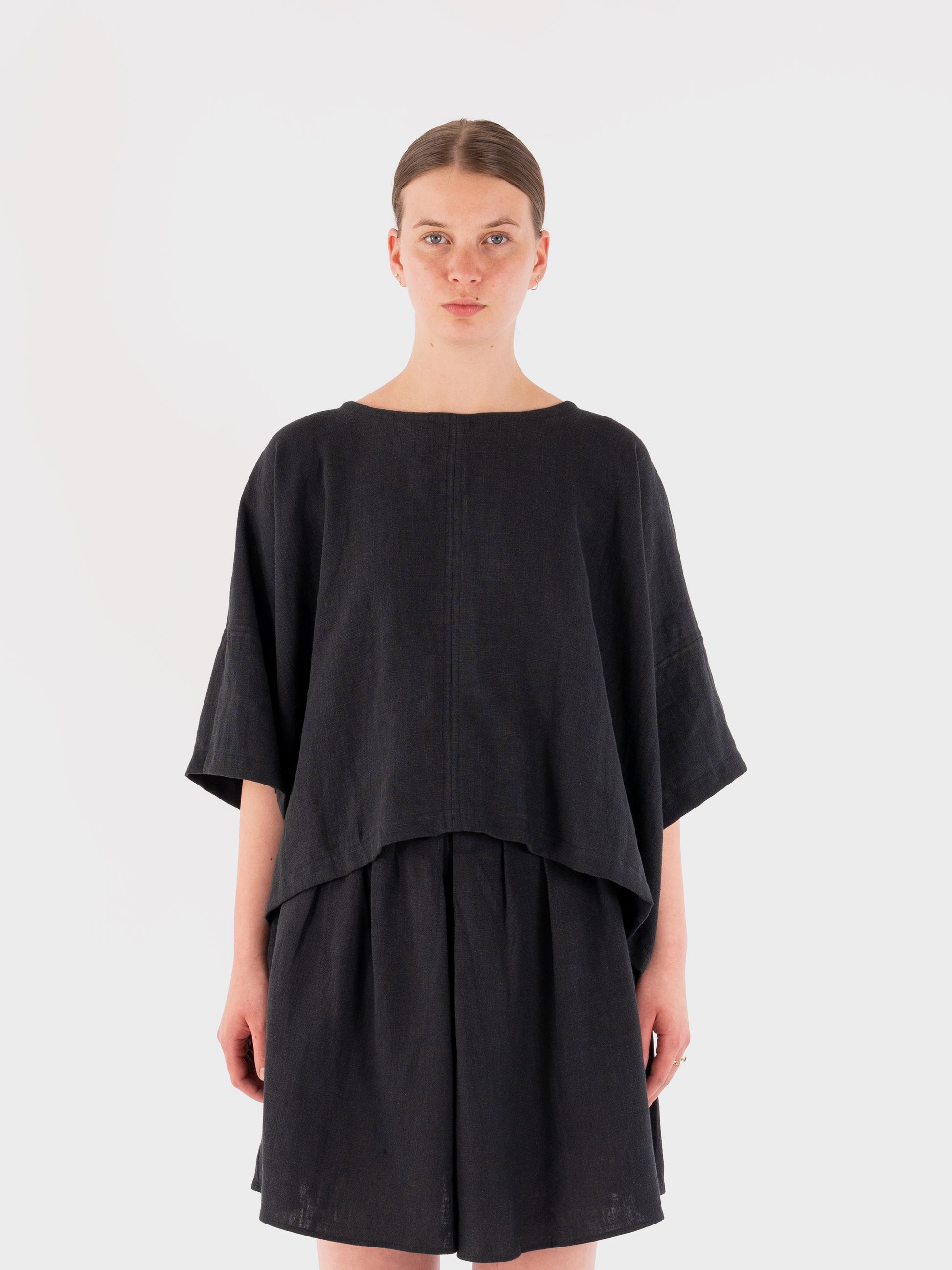 Kate Sheridan Edie Top - Black Linen