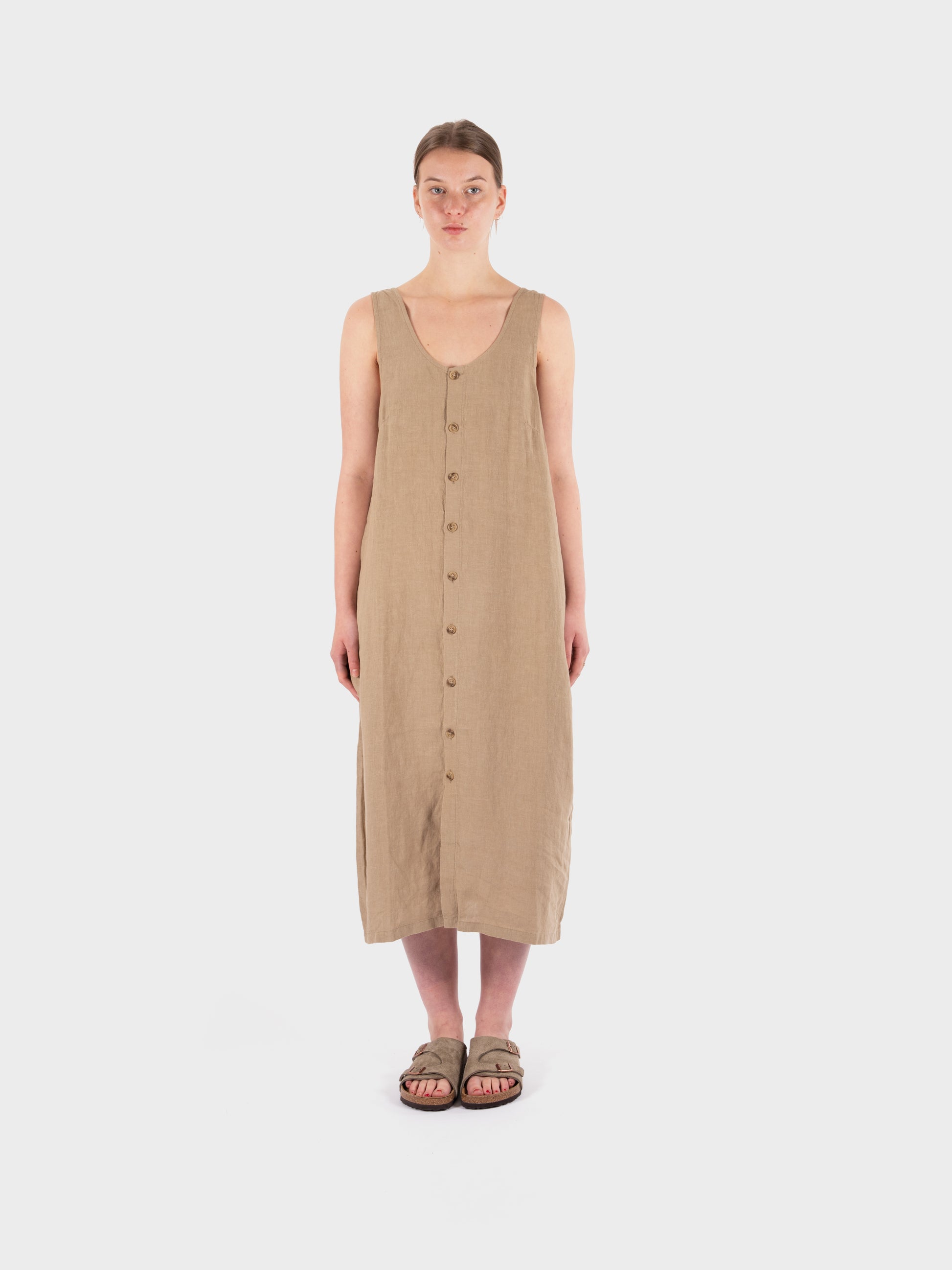 L.F Markey Basic Button Front Slip - Stone