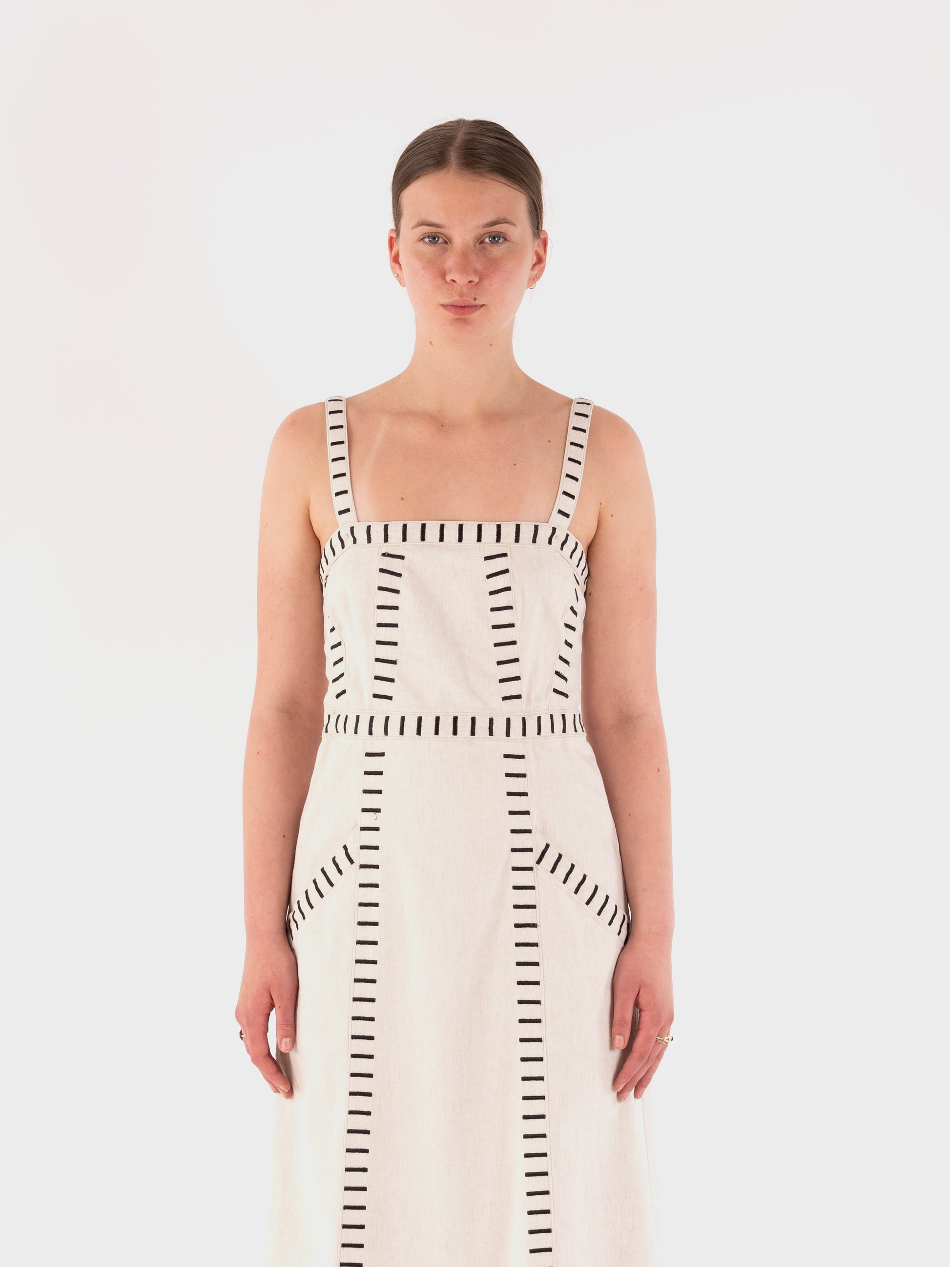 Ella Dress in Ecru Denim