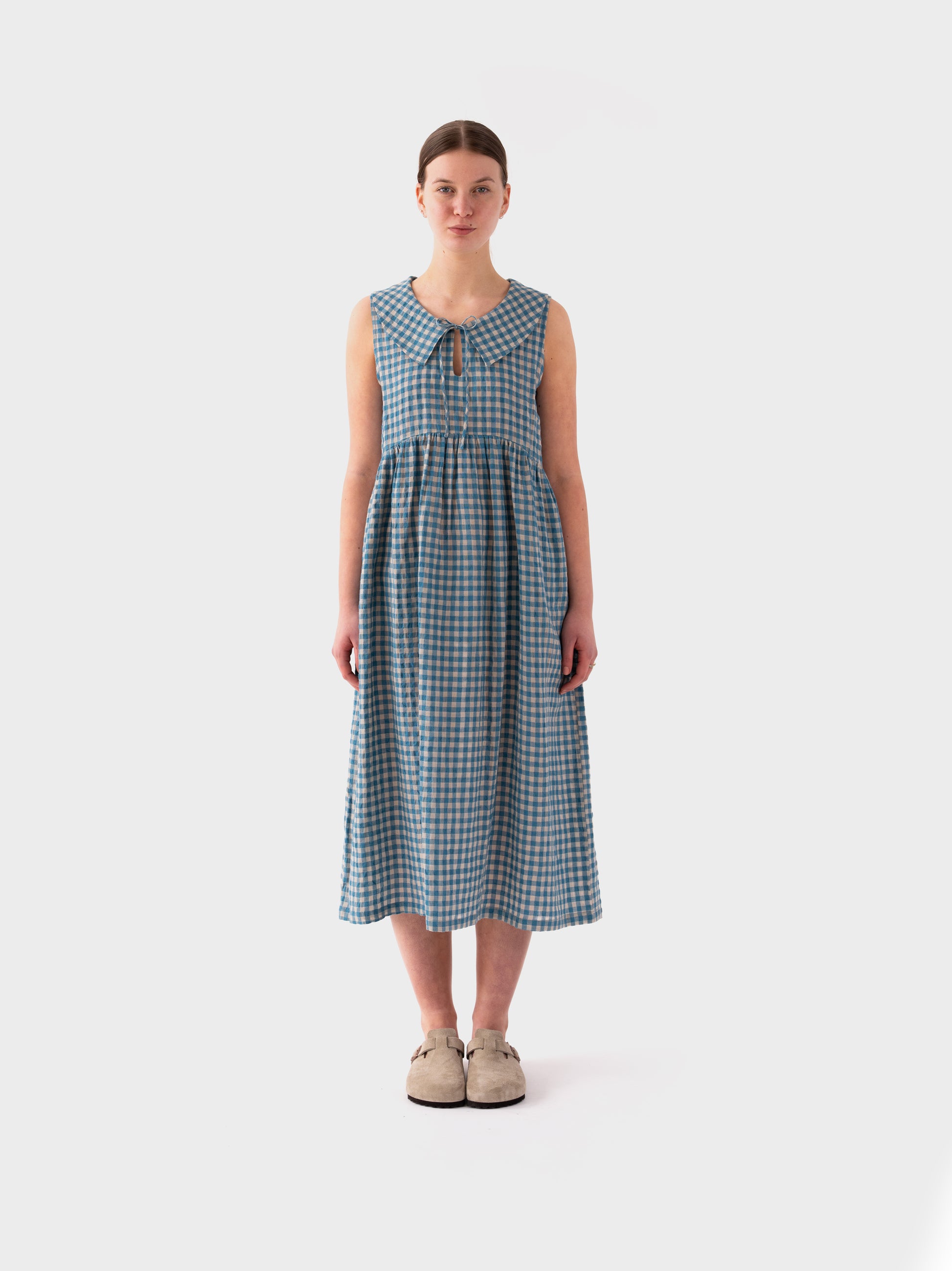 Sideline Nancy Dress - Blue Check