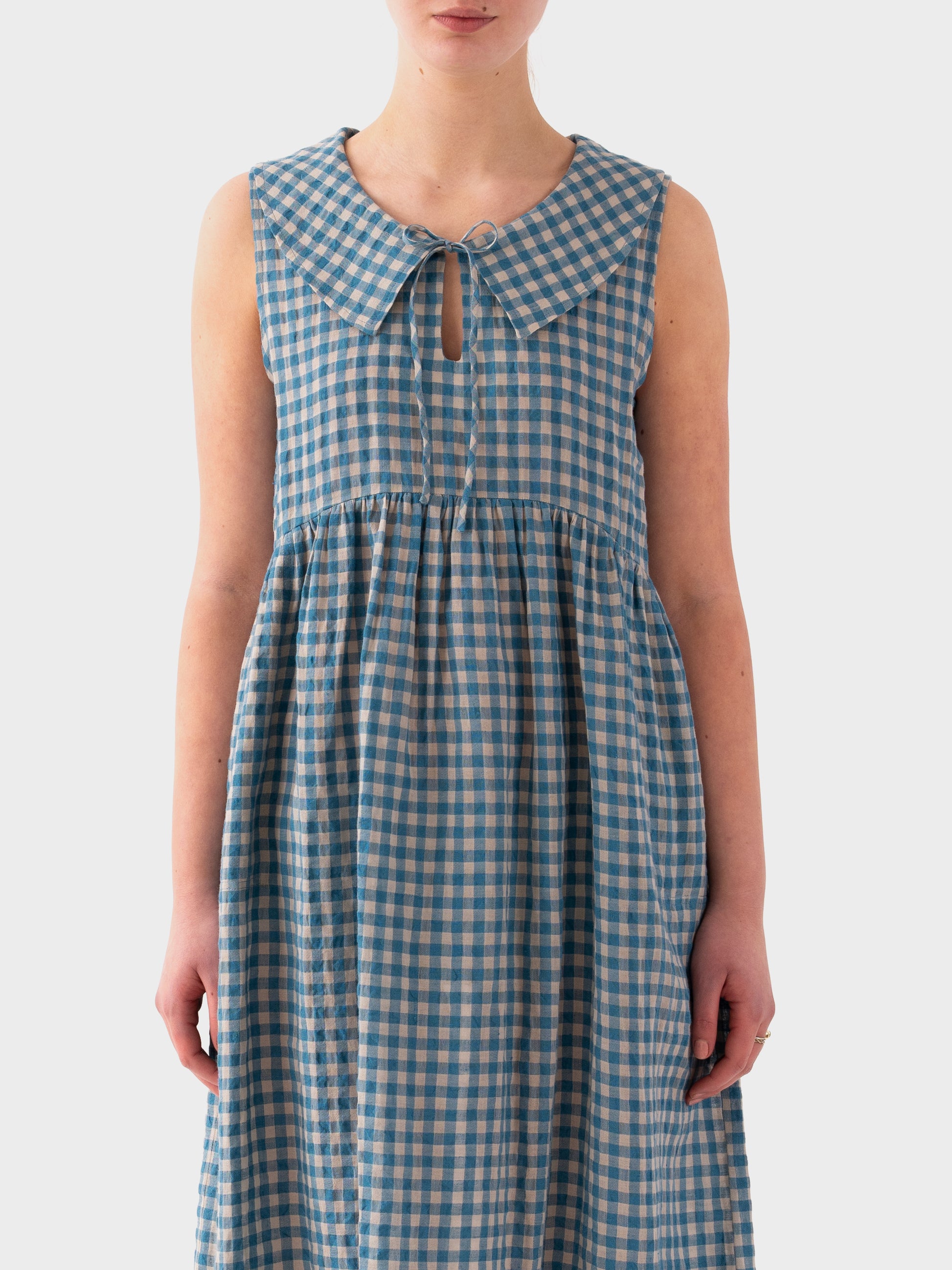 Sideline Nancy Dress - Blue Check
