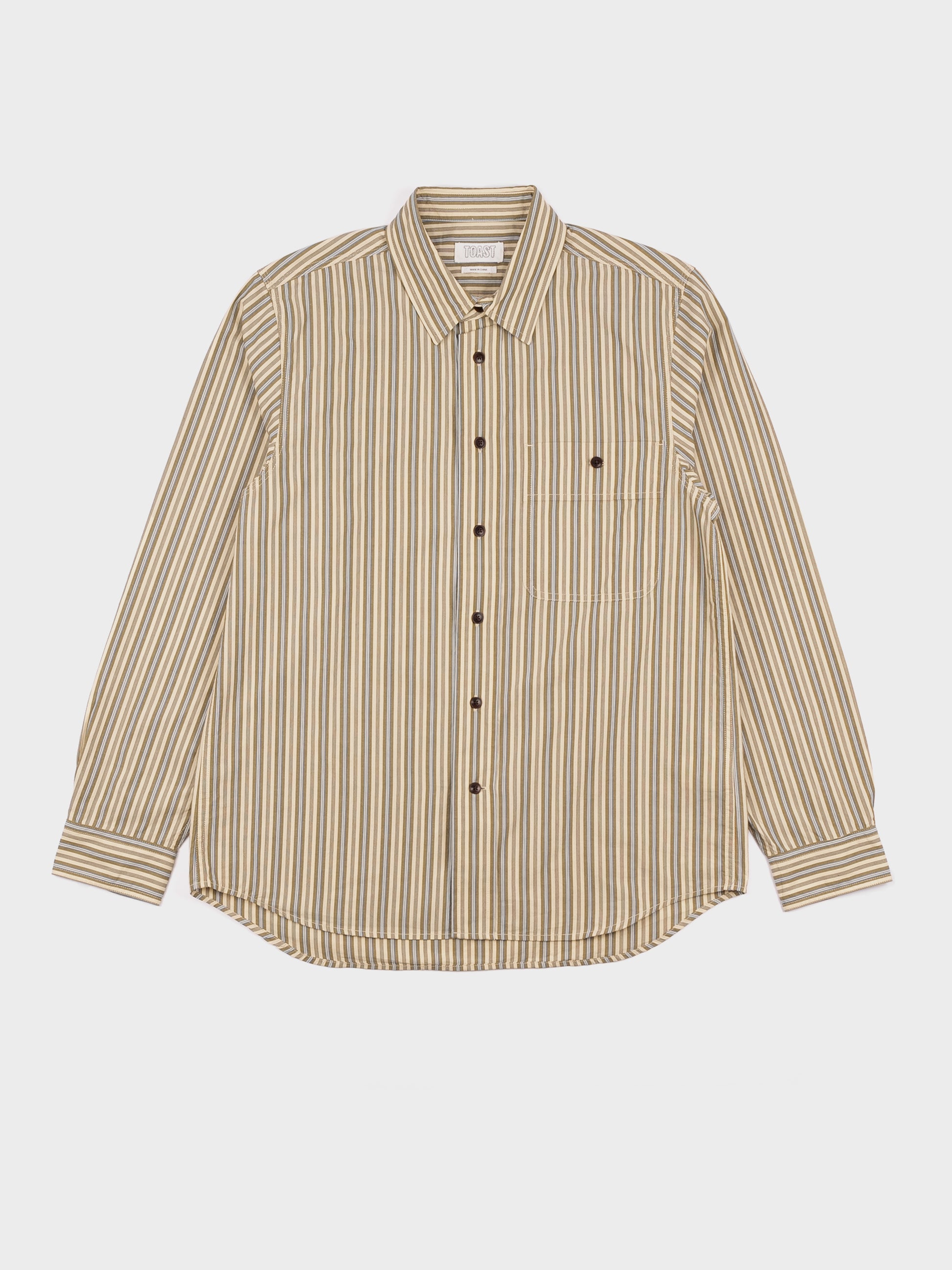 TOAST Otis Crinkle Stripe Shirt - Pulp/Bright Sky