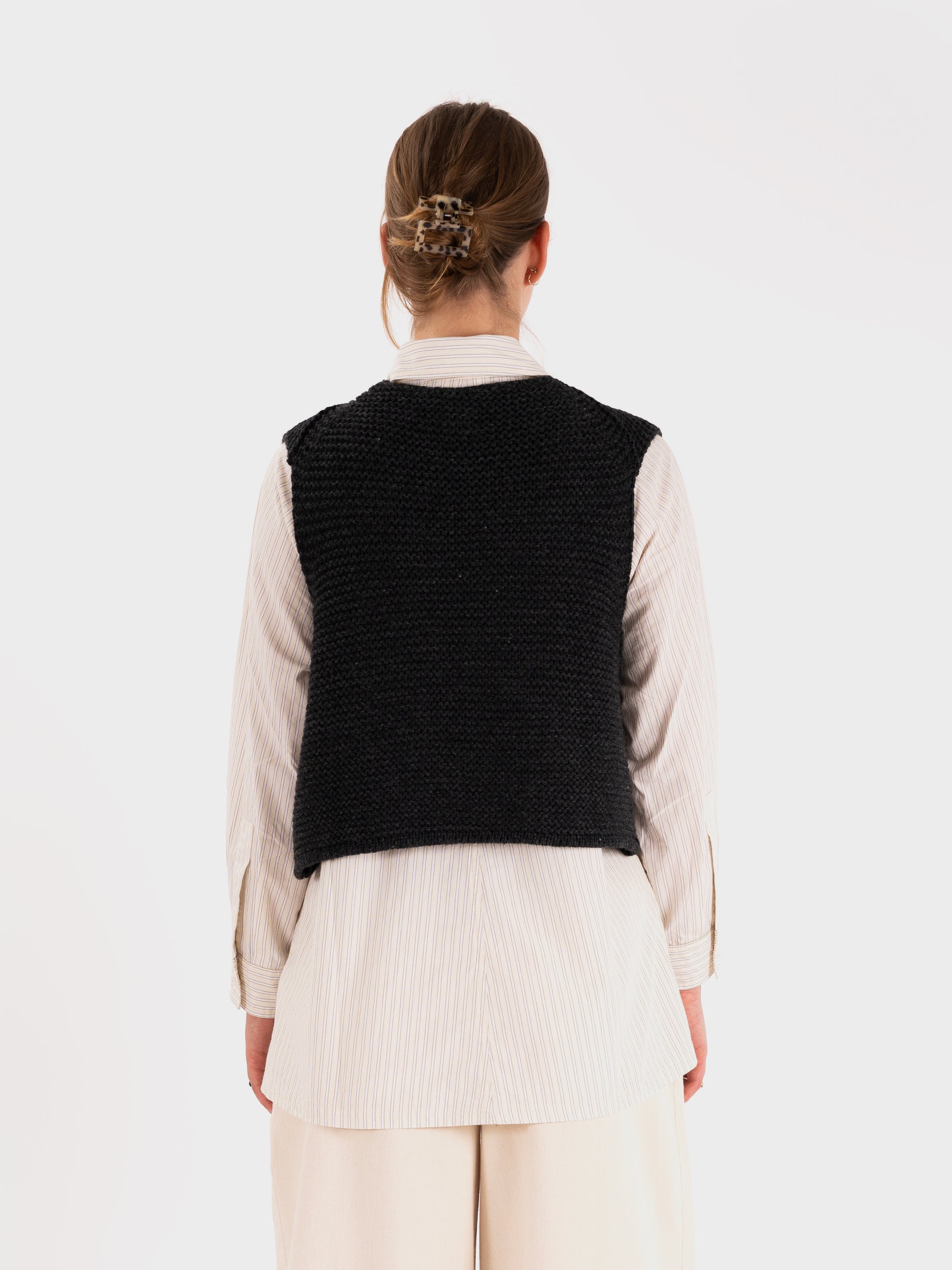 TOAST Textured Knit Gilet - Charcoal