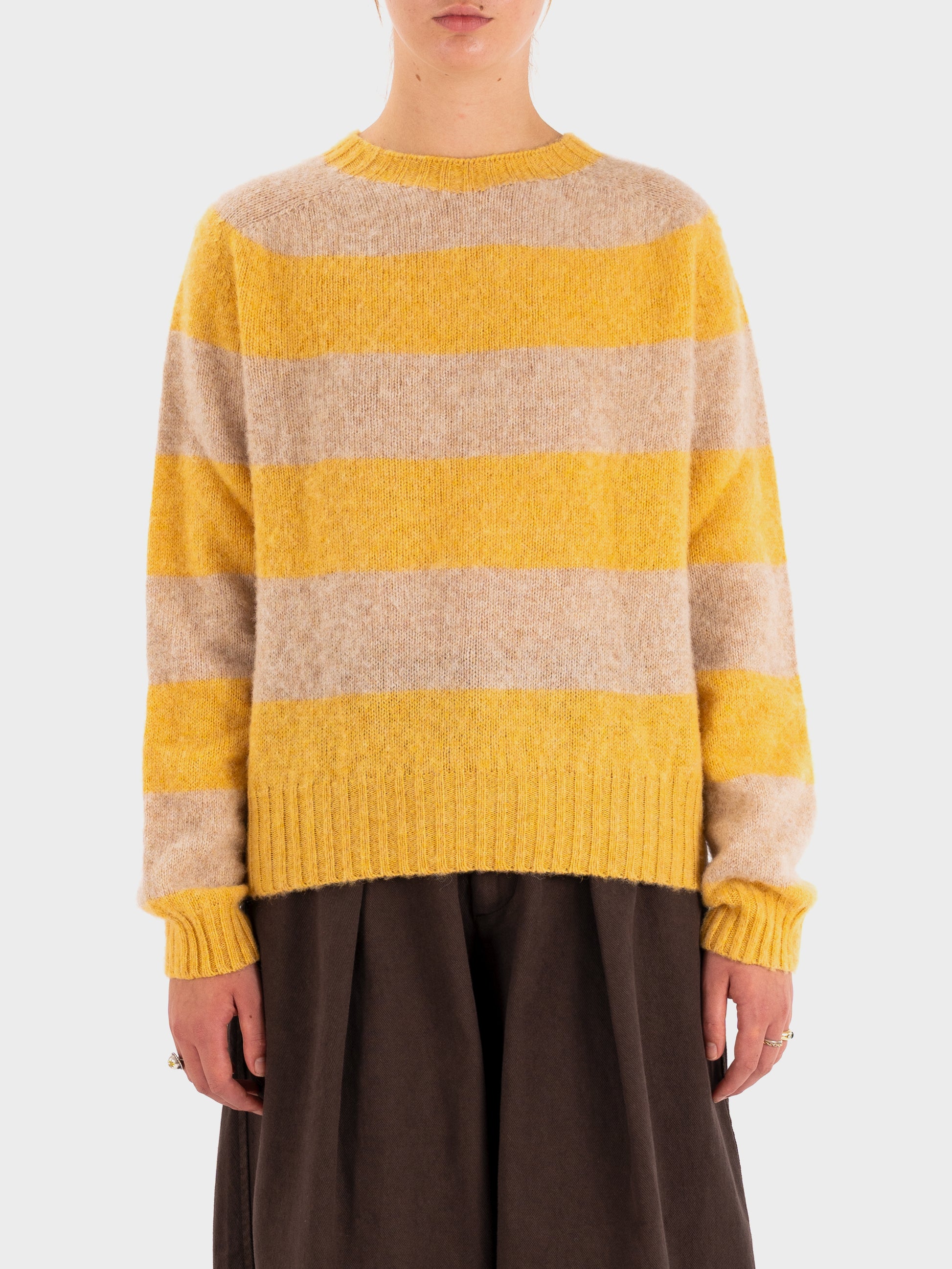 YMC Jets Crew Knit - Marzipan/Tusk