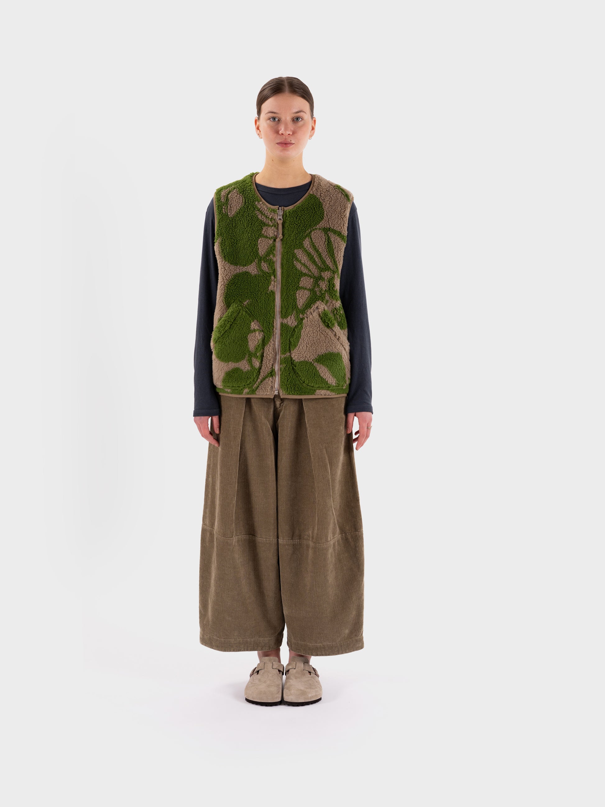 YMC Utah Waistcoat - Sand/Green